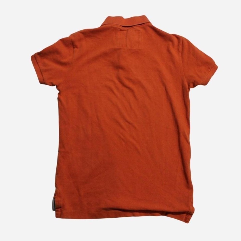 Mens/Unisex Y2K Skater Preppy American Eagle Orange Button Up Polo Shirt - Picture 3 of 8